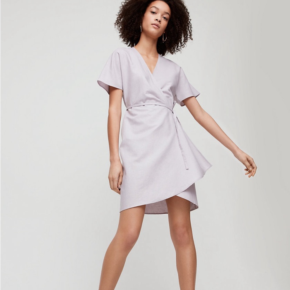 Babaton Pale Pink Wrap Wallace Dress XXS